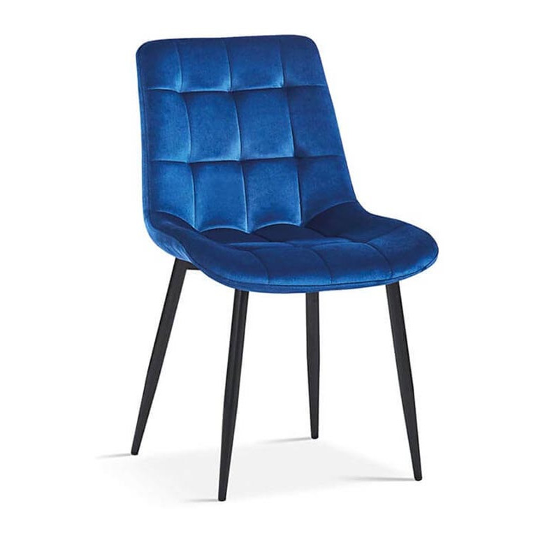 CHAISE EN VELOURS COLORÉ JUTA bleu roi