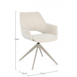 FAUTEUIL EN TISSU PIVOTANT 360° VIVIAN