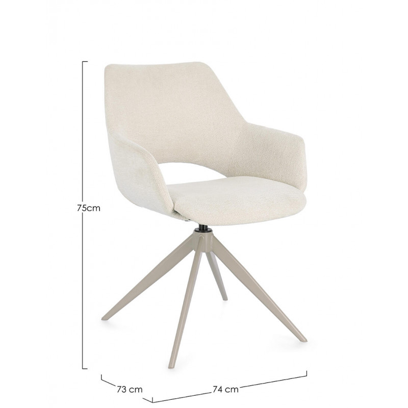 FAUTEUIL EN TISSU PIVOTANT 360° VIVIAN