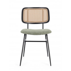 CHAISE CANNÉE CONTEMPORAINE GLENNA EN TISSU