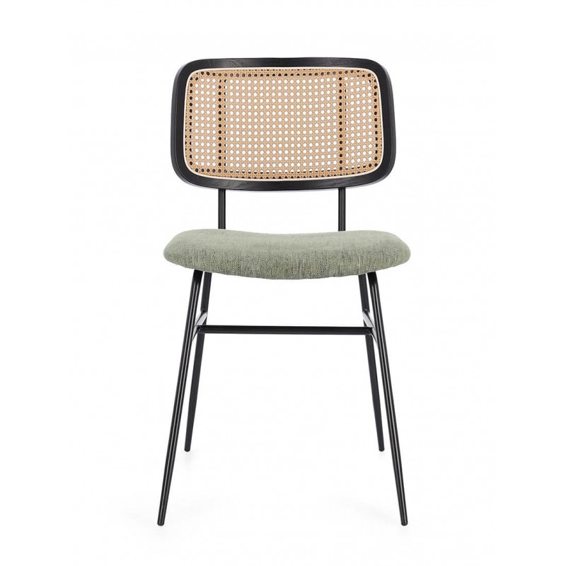 CHAISE CANNÉE CONTEMPORAINE GLENNA EN TISSU