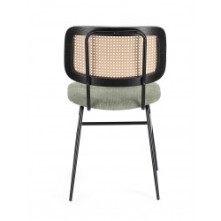 CHAISE CANNÉE CONTEMPORAINE GLENNA EN TISSU