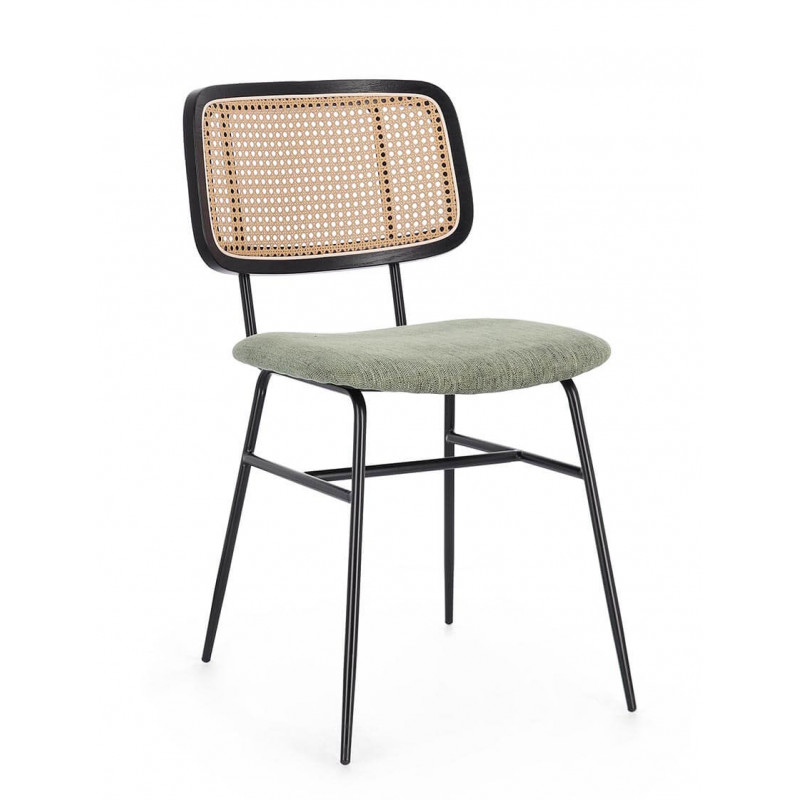 CHAISE CANNÉE CONTEMPORAINE GLENNA EN TISSU