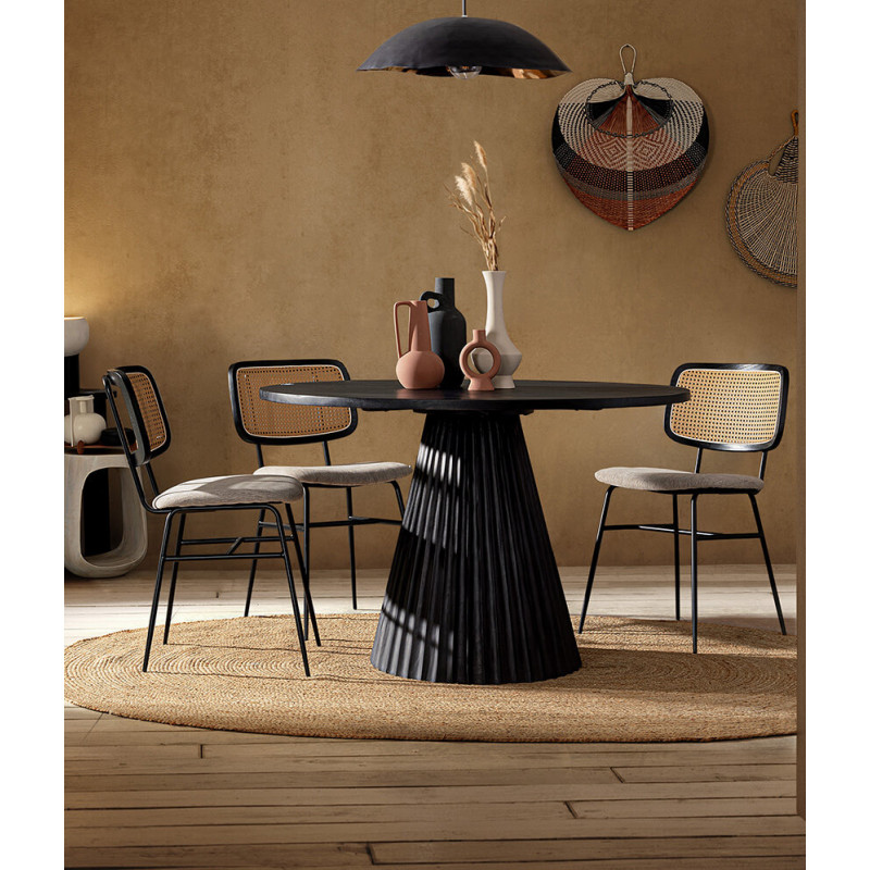 CHAISE CANNÉE CONTEMPORAINE GLENNA EN TISSU