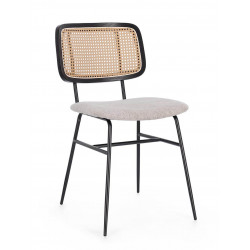 CHAISE CANNÉE CONTEMPORAINE GLENNA EN TISSU