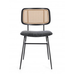 CHAISE CANNÉE CONTEMPORAINE GLENNA EN TISSU