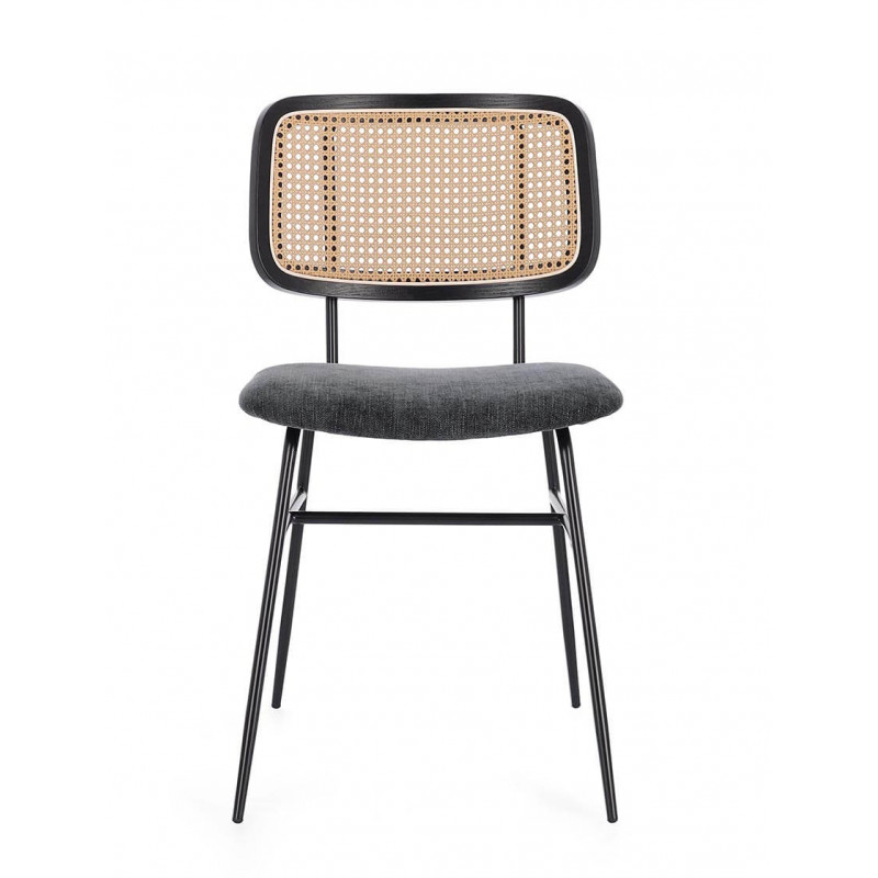 CHAISE CANNÉE CONTEMPORAINE GLENNA EN TISSU