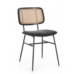 CHAISE CANNÉE CONTEMPORAINE GLENNA EN TISSU