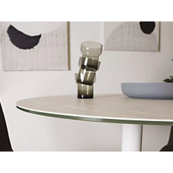PETITE TABLE RONDE EN CÉRAMIQUE PIEDS CENTRAL RONDA