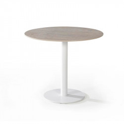 PETITE TABLE RONDE EN CÉRAMIQUE PIEDS CENTRAL RONDA