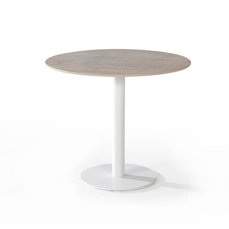 PETITE TABLE RONDE EN CÉRAMIQUE PIEDS CENTRAL RONDA