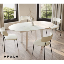 PETITE TABLE OVALE EXTENSIBLE EN CÉRAMIQUE OPALO