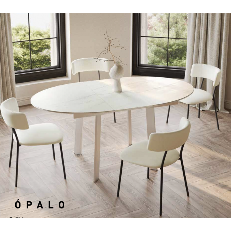 PETITE TABLE OVALE EXTENSIBLE EN CÉRAMIQUE OPALO