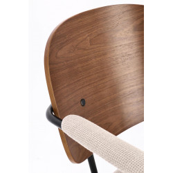 CHAISE AVEC ACCOUDOIRS EN BOIS ET TISSU SIENNA