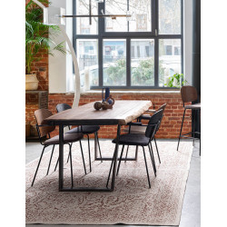 CHAISE AVEC ACCOUDOIRS EN BOIS ET TISSU SIENNA