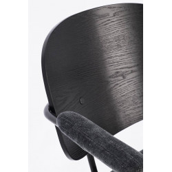 CHAISE AVEC ACCOUDOIRS EN BOIS ET TISSU SIENNA