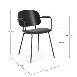 CHAISE AVEC ACCOUDOIRS EN BOIS ET TISSU SIENNA