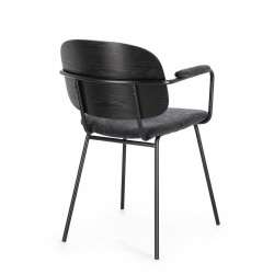 CHAISE AVEC ACCOUDOIRS EN BOIS ET TISSU SIENNA