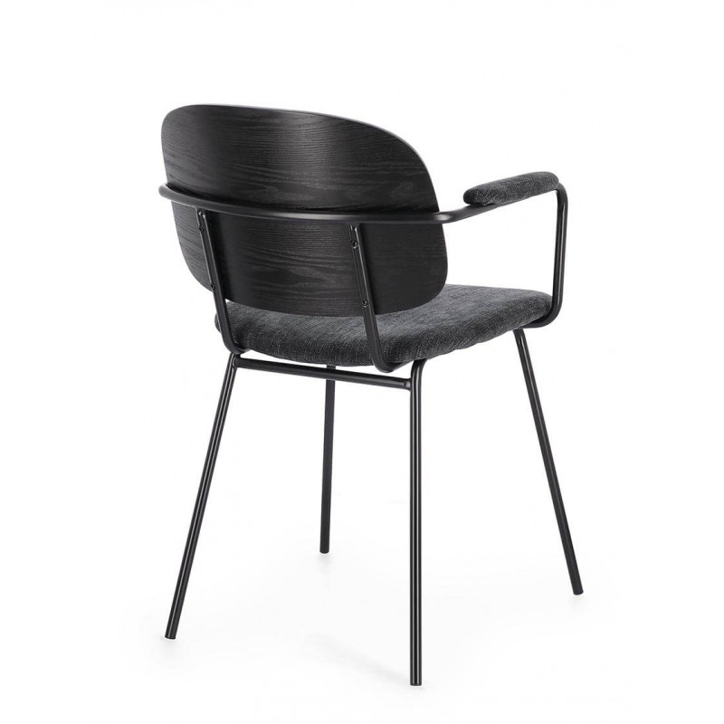 CHAISE AVEC ACCOUDOIRS EN BOIS ET TISSU SIENNA