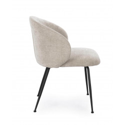 CHAISE RONDE EN TISSU COZY DE SALLE À MANGER GEISEN