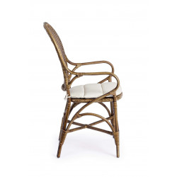 FAUTEUIL DE DÉTENTE EN ROTIN EDELINA AVEC SON COUSSIN