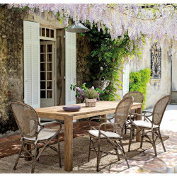 FAUTEUIL DE DÉTENTE EN ROTIN EDELINA AVEC SON COUSSIN