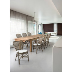 FAUTEUIL DE DÉTENTE EN ROTIN EDELINA AVEC SON COUSSIN