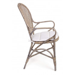 FAUTEUIL DE DÉTENTE EN ROTIN EDELINA AVEC SON COUSSIN