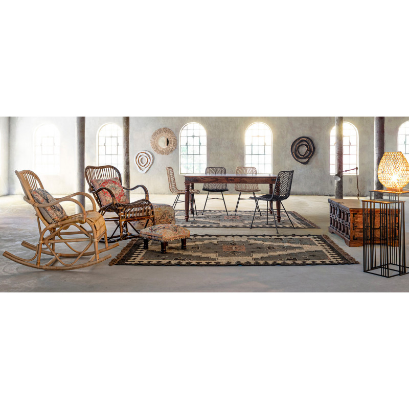 CHAISE EN ROTIN EN MÉTAL LORENA