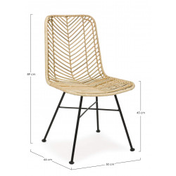 CHAISE EN ROTIN EN MÉTAL LORENA