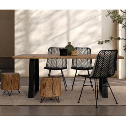 CHAISE EN ROTIN EN MÉTAL LORENA