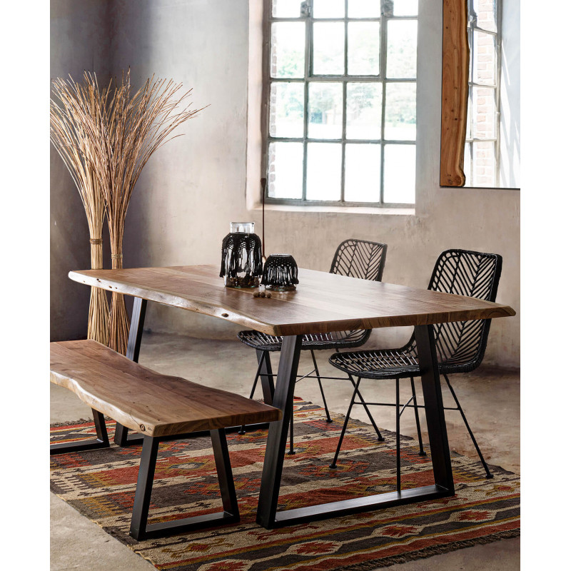 CHAISE EN ROTIN EN MÉTAL LORENA