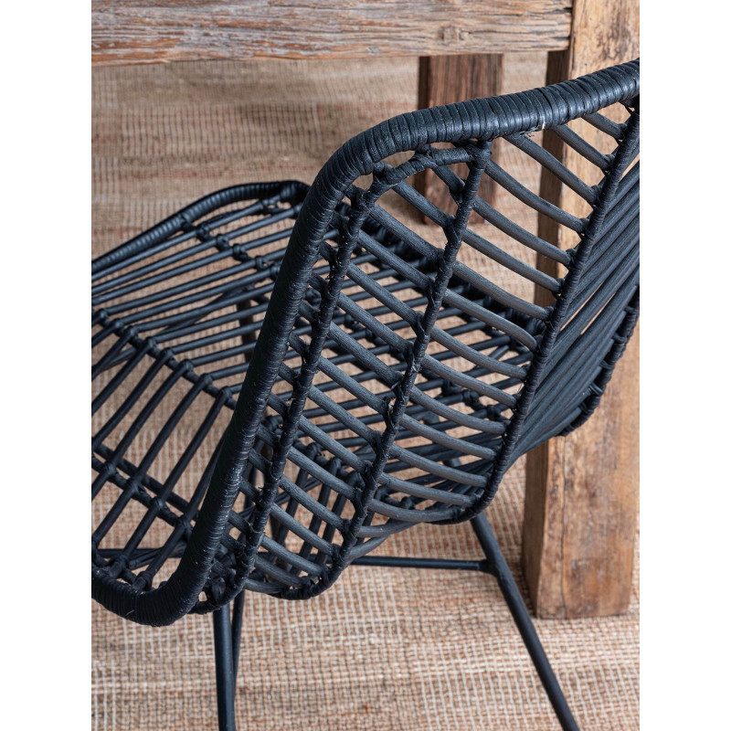 CHAISE EN ROTIN EN MÉTAL LORENA