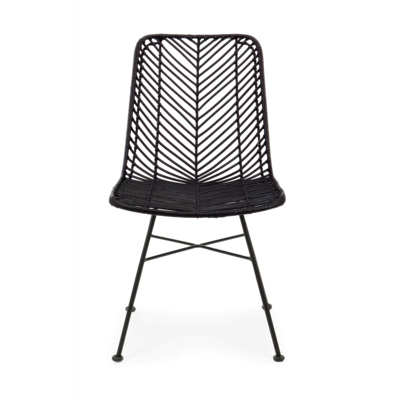CHAISE EN ROTIN EN MÉTAL LORENA