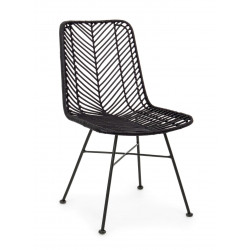 CHAISE EN ROTIN EN MÉTAL LORENA