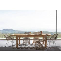 FAUTEUIL EN ROTIN ET MÉTAL RAQUEL