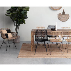 FAUTEUIL EN ROTIN ET MÉTAL RAQUEL