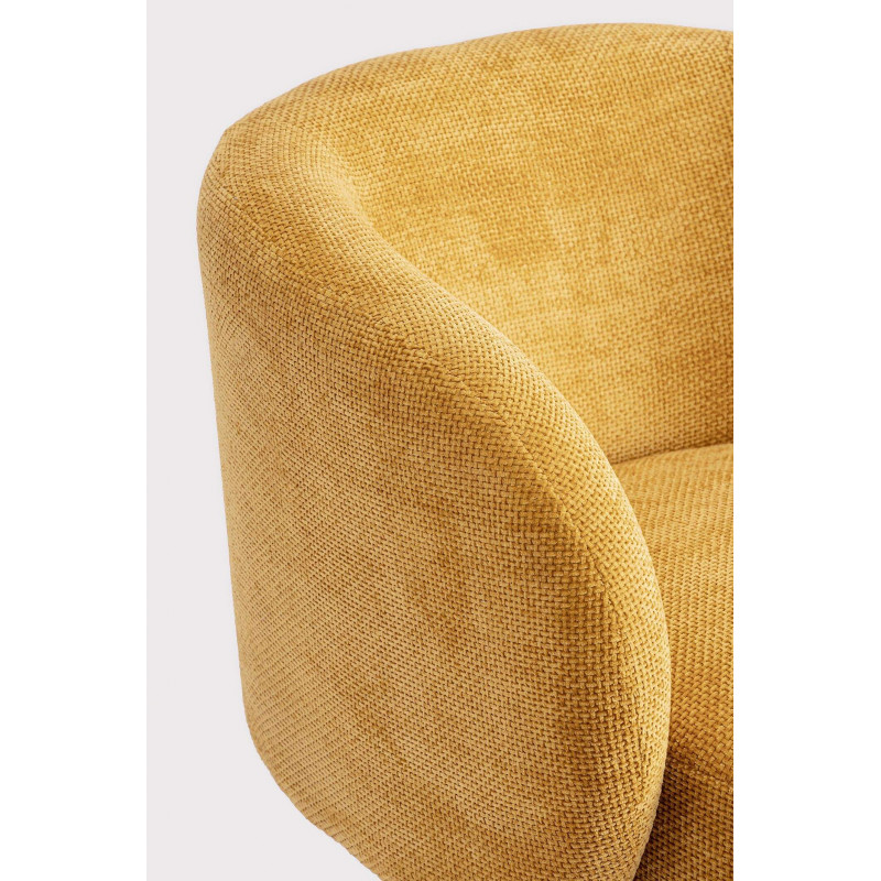 FAUTEUIL EN VELOURS PIVOTANT JULIENNE jaune