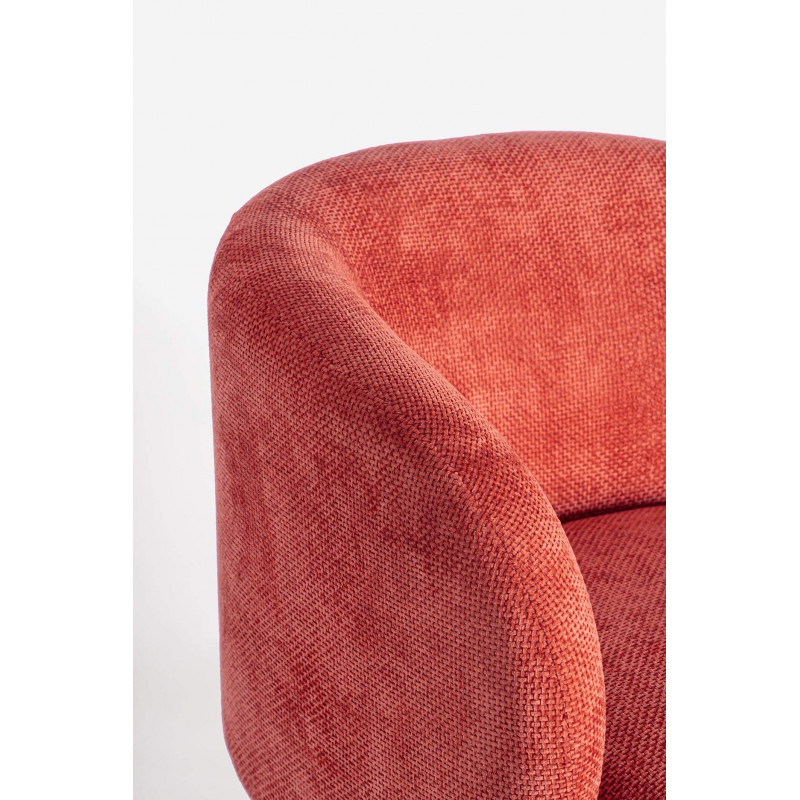 FAUTEUIL EN VELOURS PIVOTANT JULIENNE rouge
