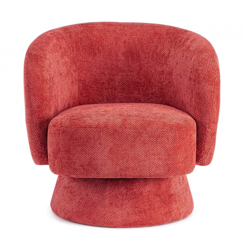 FAUTEUIL EN VELOURS PIVOTANT JULIENNE rouge