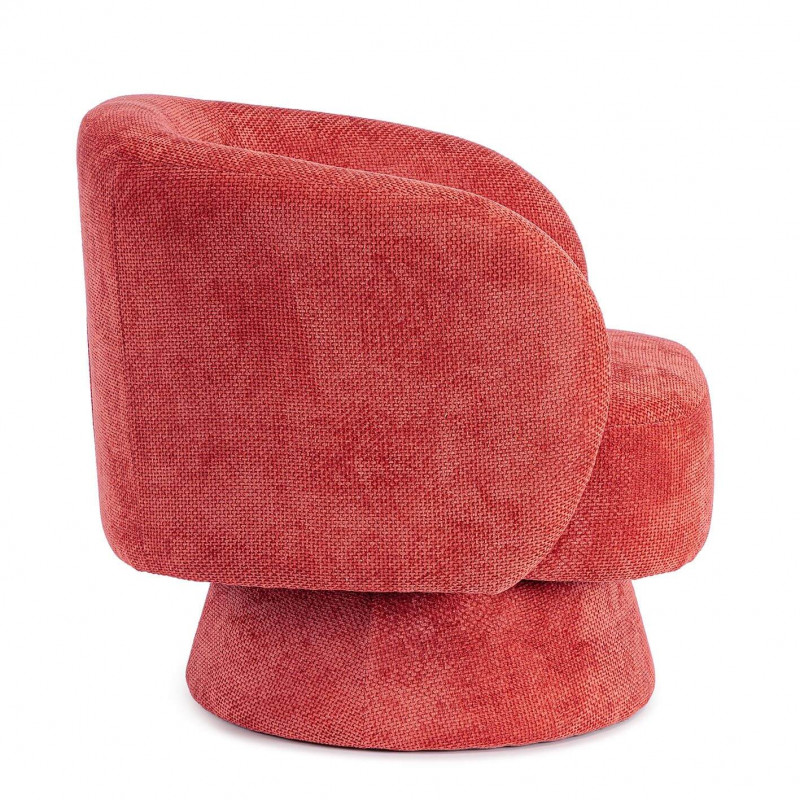 FAUTEUIL EN VELOURS PIVOTANT JULIENNE rouge