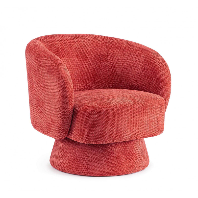 FAUTEUIL EN VELOURS PIVOTANT JULIENNE rouge