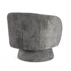 FAUTEUIL EN VELOURS PIVOTANT JULIENNE gris