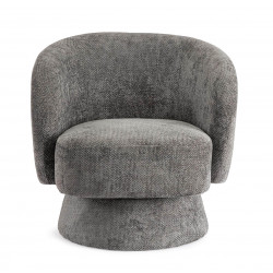 FAUTEUIL EN VELOURS PIVOTANT JULIENNE gris
