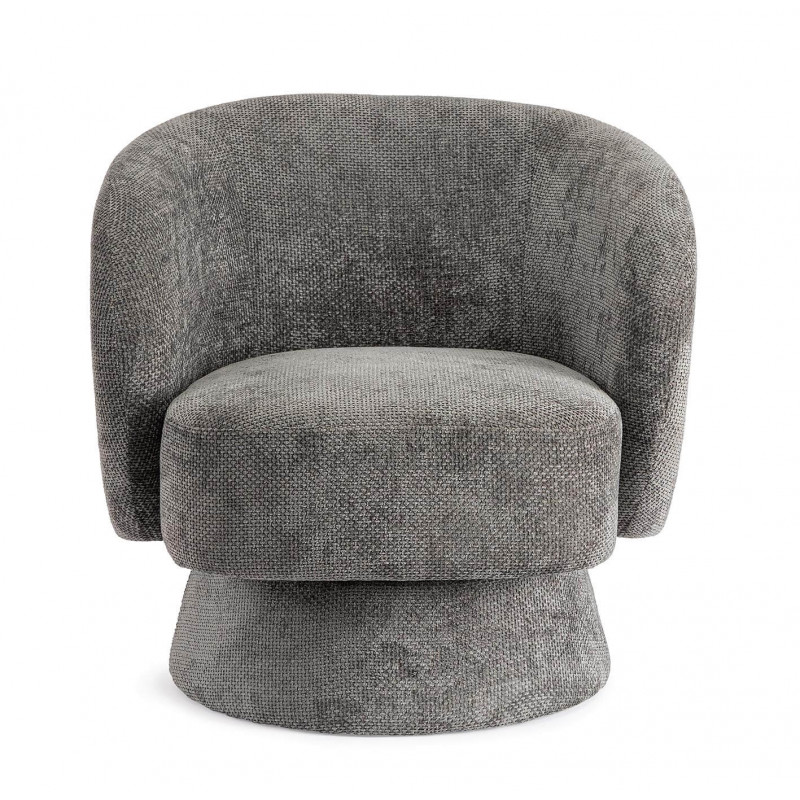 FAUTEUIL EN VELOURS PIVOTANT JULIENNE gris