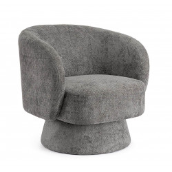 FAUTEUIL EN VELOURS PIVOTANT JULIENNE gris