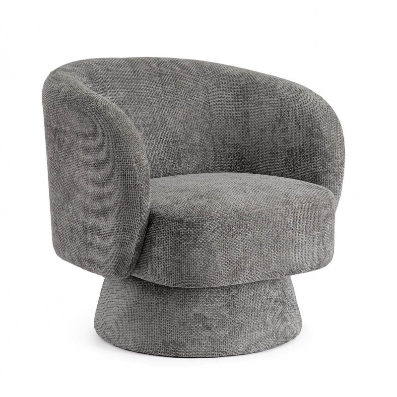 FAUTEUIL EN VELOURS PIVOTANT JULIENNE gris