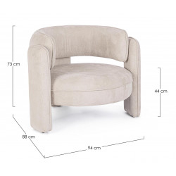 FAUTEUIL ROND CONTEMPORAIN EN TISSU AISHA