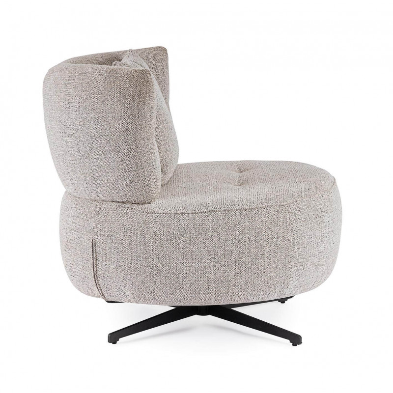 PETIT FAUTEUIL POUF EN TISSU PIVOTANT GONNIE