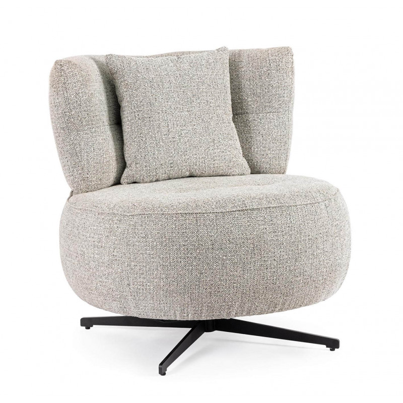 PETIT FAUTEUIL POUF EN TISSU PIVOTANT GONNIE